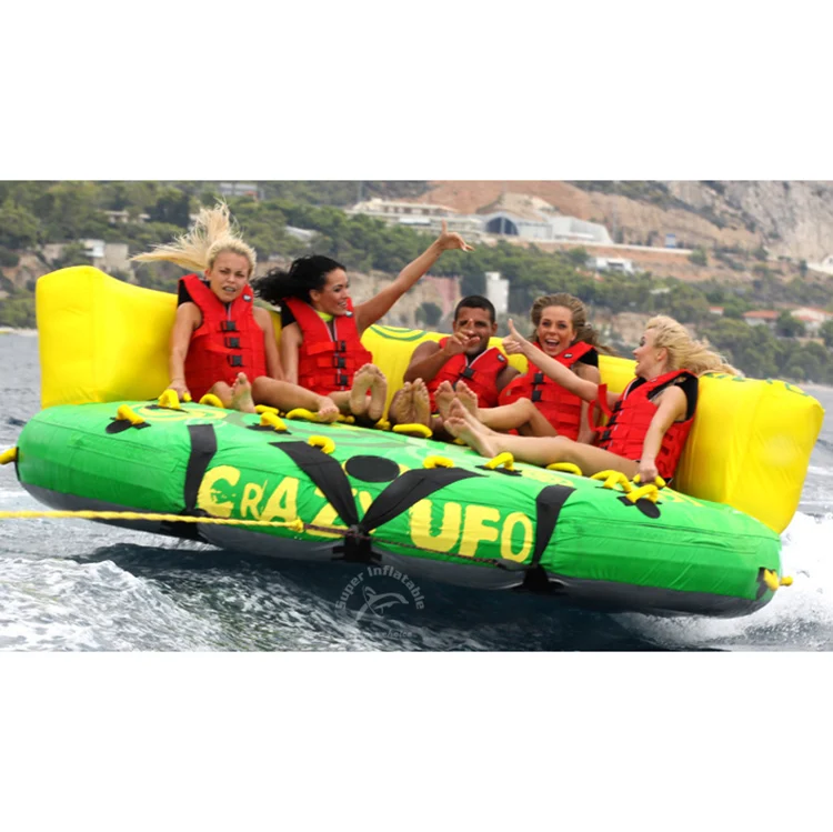 Надувная большая сумасшедшая буксируемая трубка НЛО с брезентовым дном для продажи