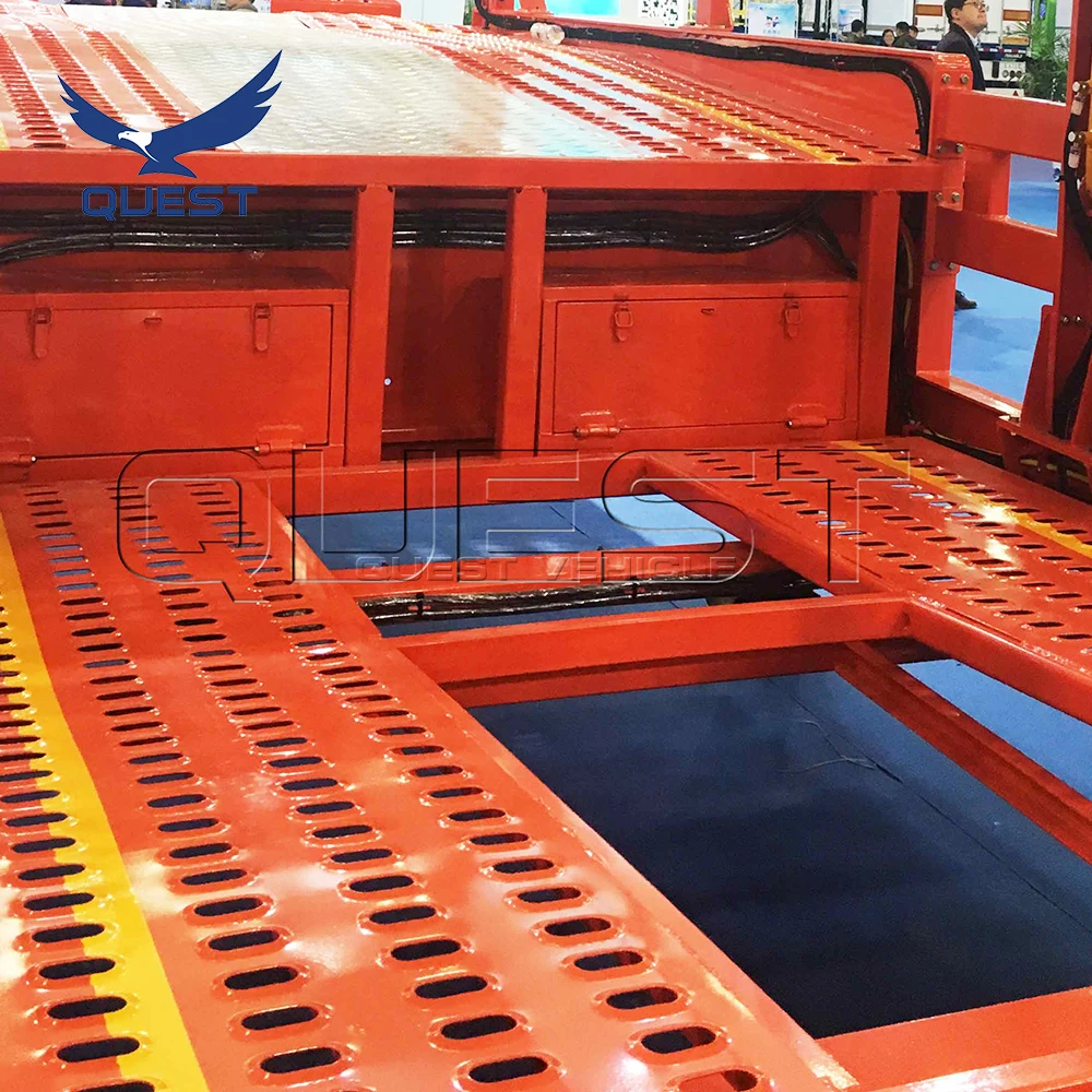 Single Tyre 2 Axles Car Carrier Semi Trailer Vehicle Transport Car Carrying Trailer Truck Trailer 2 Pieces 13T FUWA Axle Steel