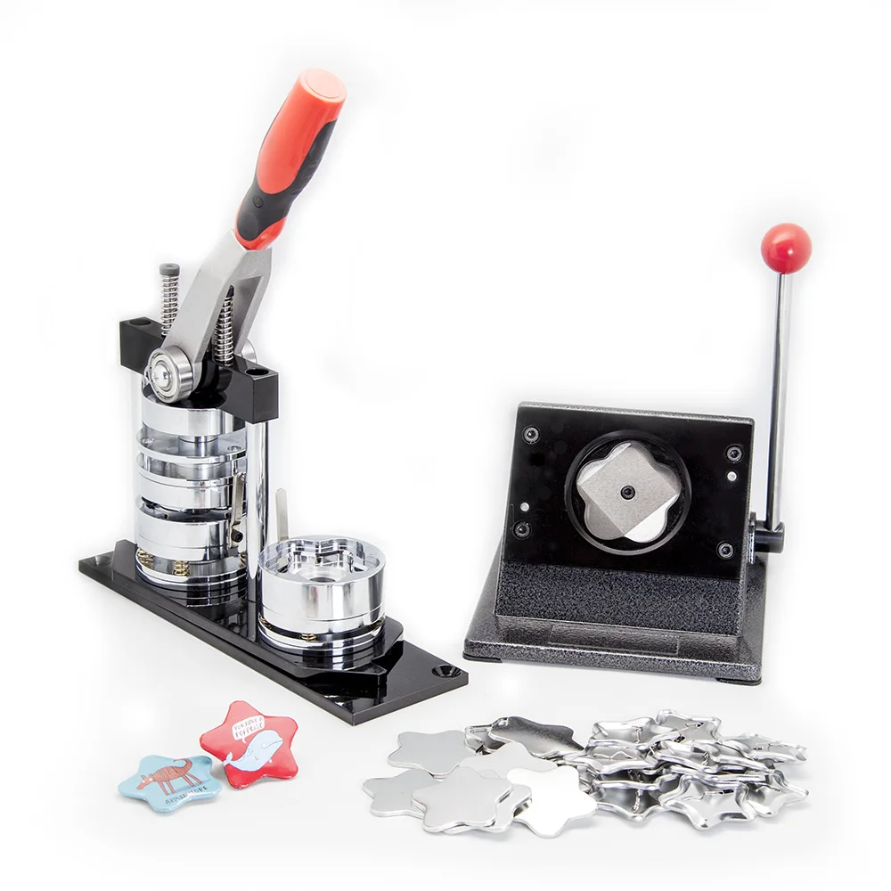 
 Лидер продаж, Набор для изготовления значков в форме звезды, Набор для изготовления кнопок + резак для бумаги в форме звезды + 1000 шт. значков в форме звезды, товары для значков  