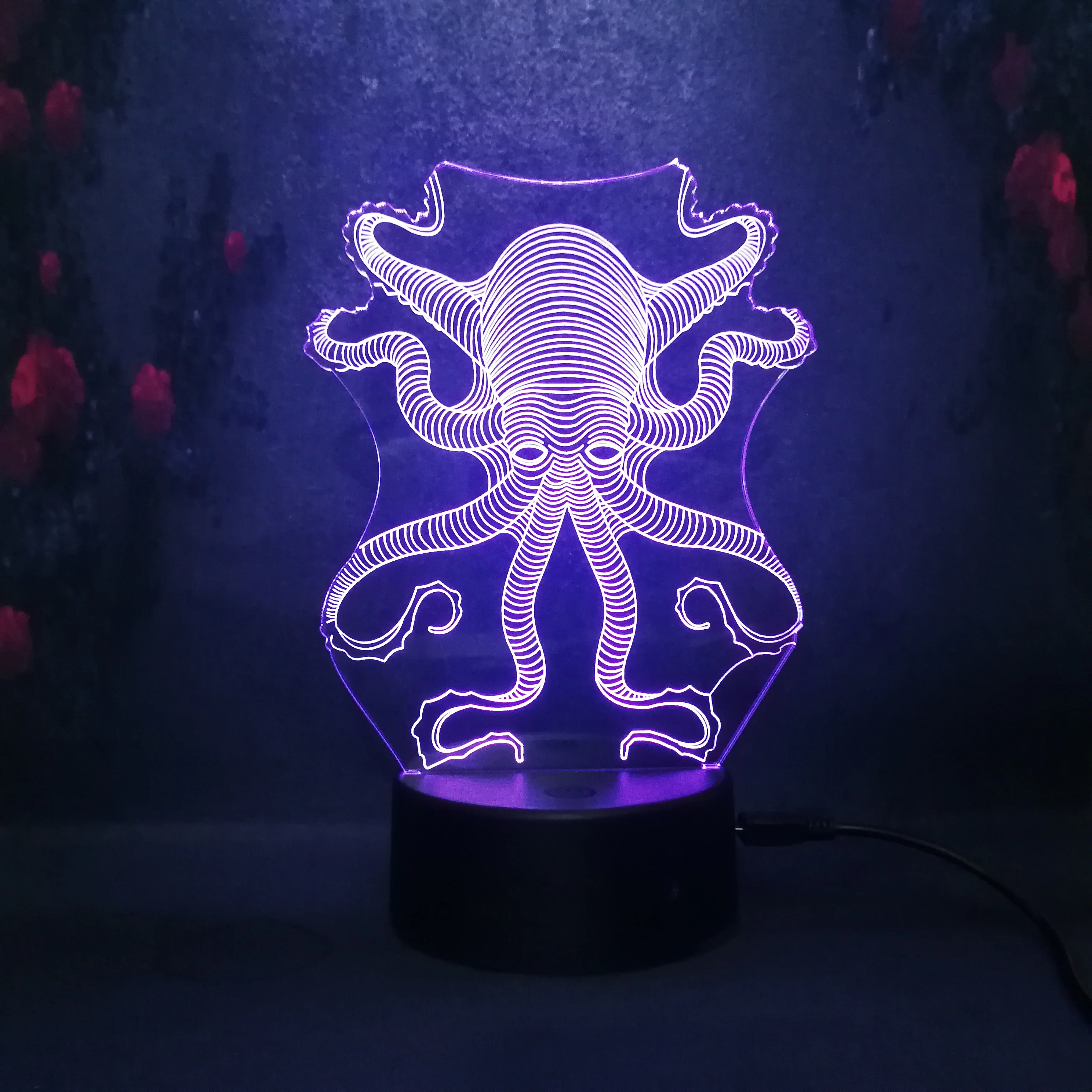 Friendly Animal Orangutan Gorilla Chimpanzee 3D USB LED Lamp dimming 7 Colors Changing Mood Illusion Table Night Light Decor