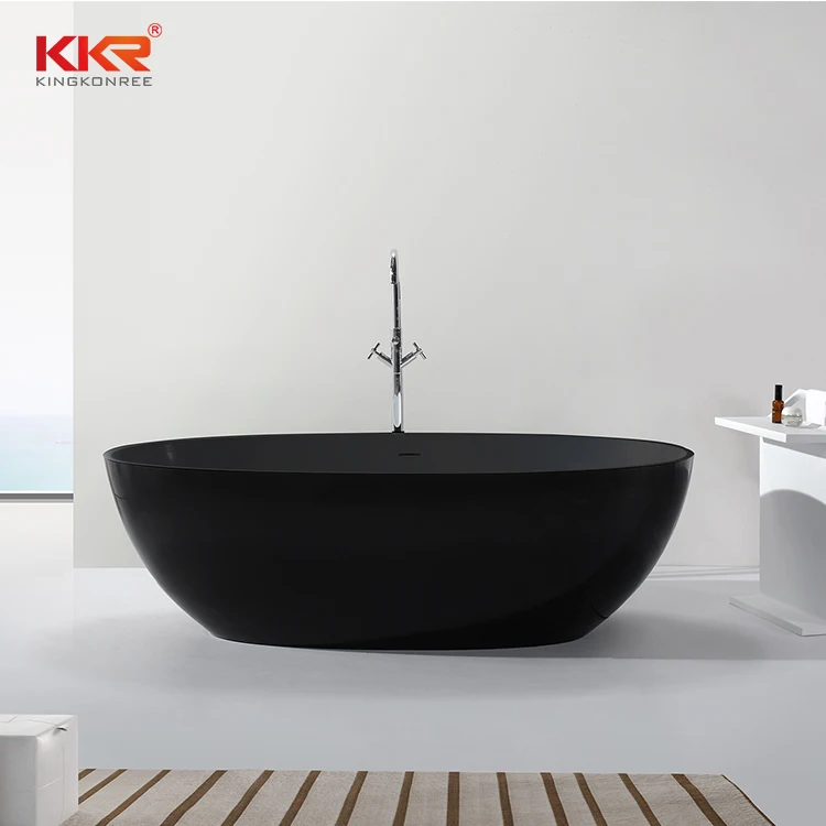 Bathroom modern hot tub artificial marble resin stone Solid surface freestanding soaking bathtub