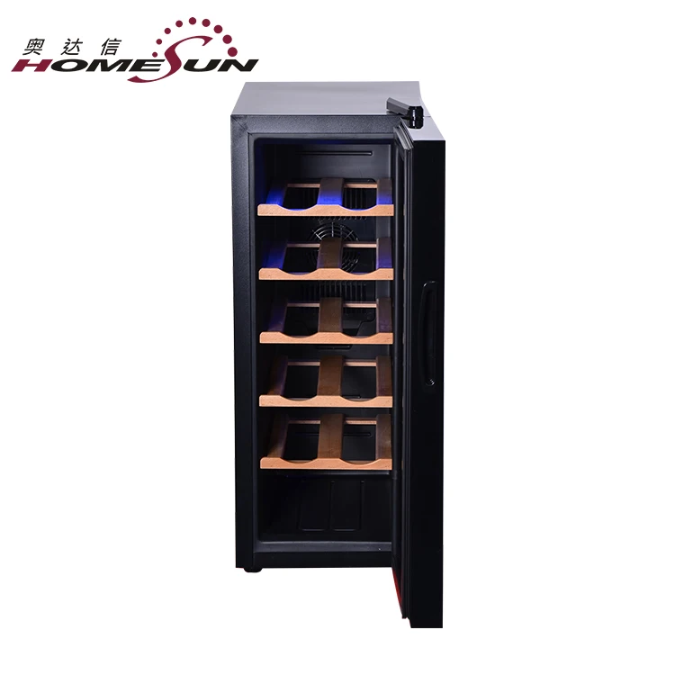 BCW-35 12 Bottles Thermoelectric Wooden Shelves Mini Electronic Wine Cellar