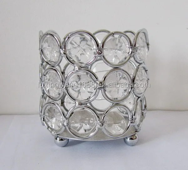 Acrylic beaded bling votive holder candle tealight holder for wedding decorations