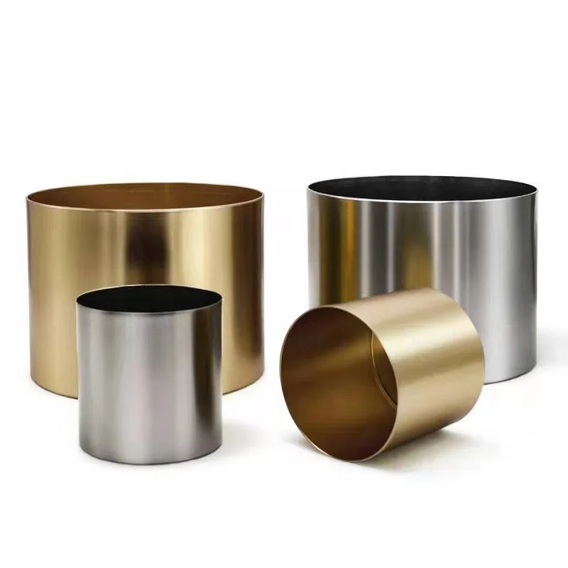 Customizable Modern European Style Metal Plated Planter Pot Anodized Aluminium Plant Pot for Metal Spinning and Fabrication