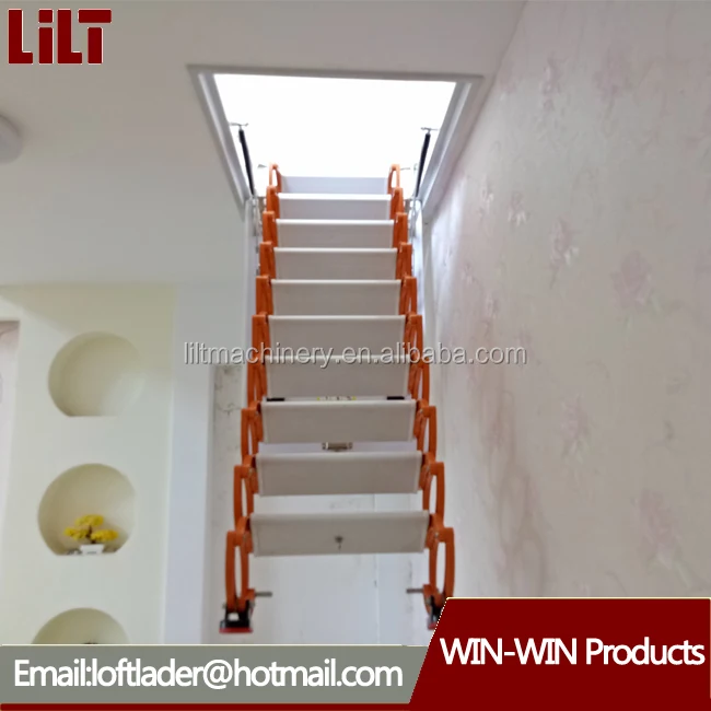 
Elegant steel folding loft ladder install outside domestic attic ladder 