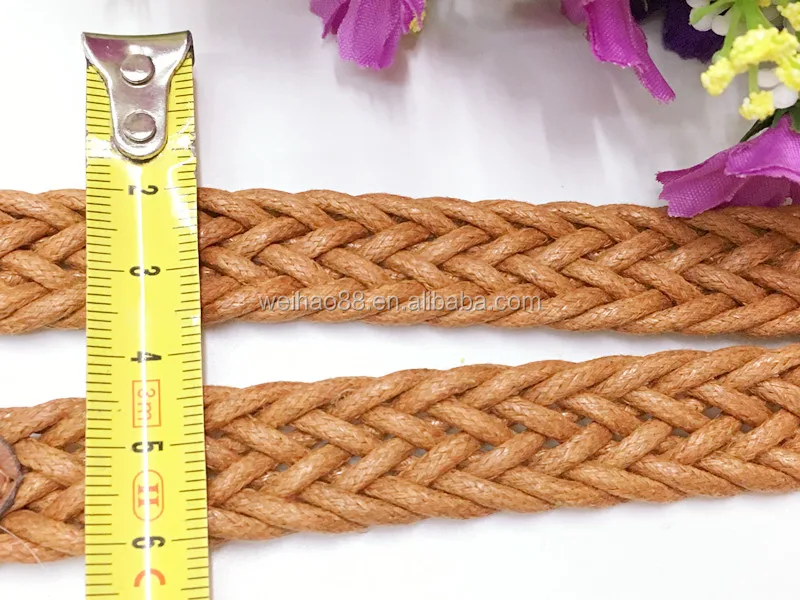 
Brown Braided Wax Cord Belt eladies fashion casual woven belt ,decorative rope belt 
