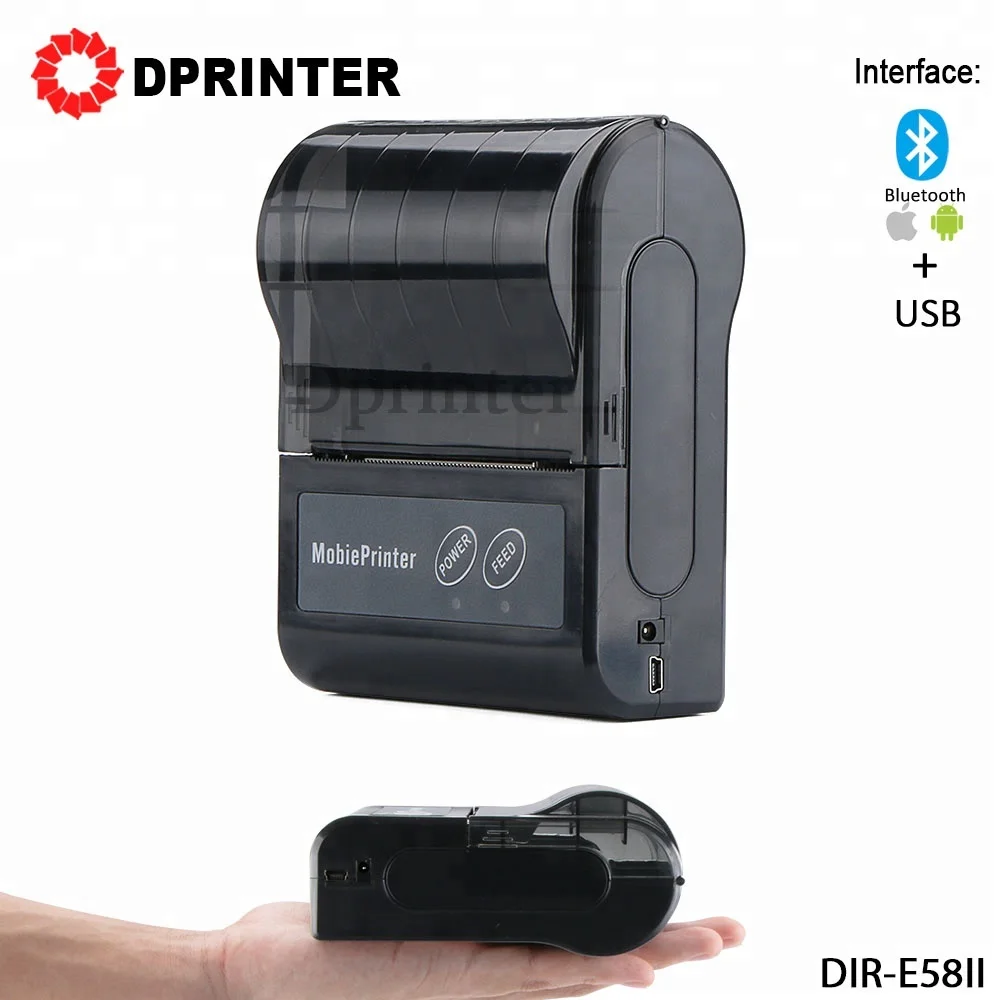 
Dprinter черный BT 58 мм Мини Портативный Термальный чековый принтер простой в использовании 