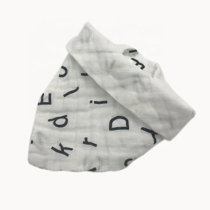 
China manufacturer wholesale unisex baby muslin bandana bibs muslin baby bibs 