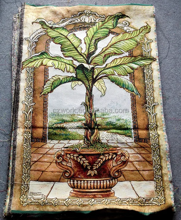 
60*120cm Europe style decorative brocade woven gobelin tapestry wall hangings with back fabric sewing 