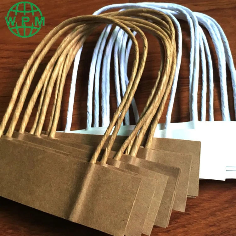 
ECO-Friendly economic paper bags nylon rope handle 