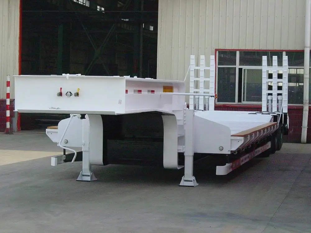 60ton bogie suspension bpw axle low bed semi trailer