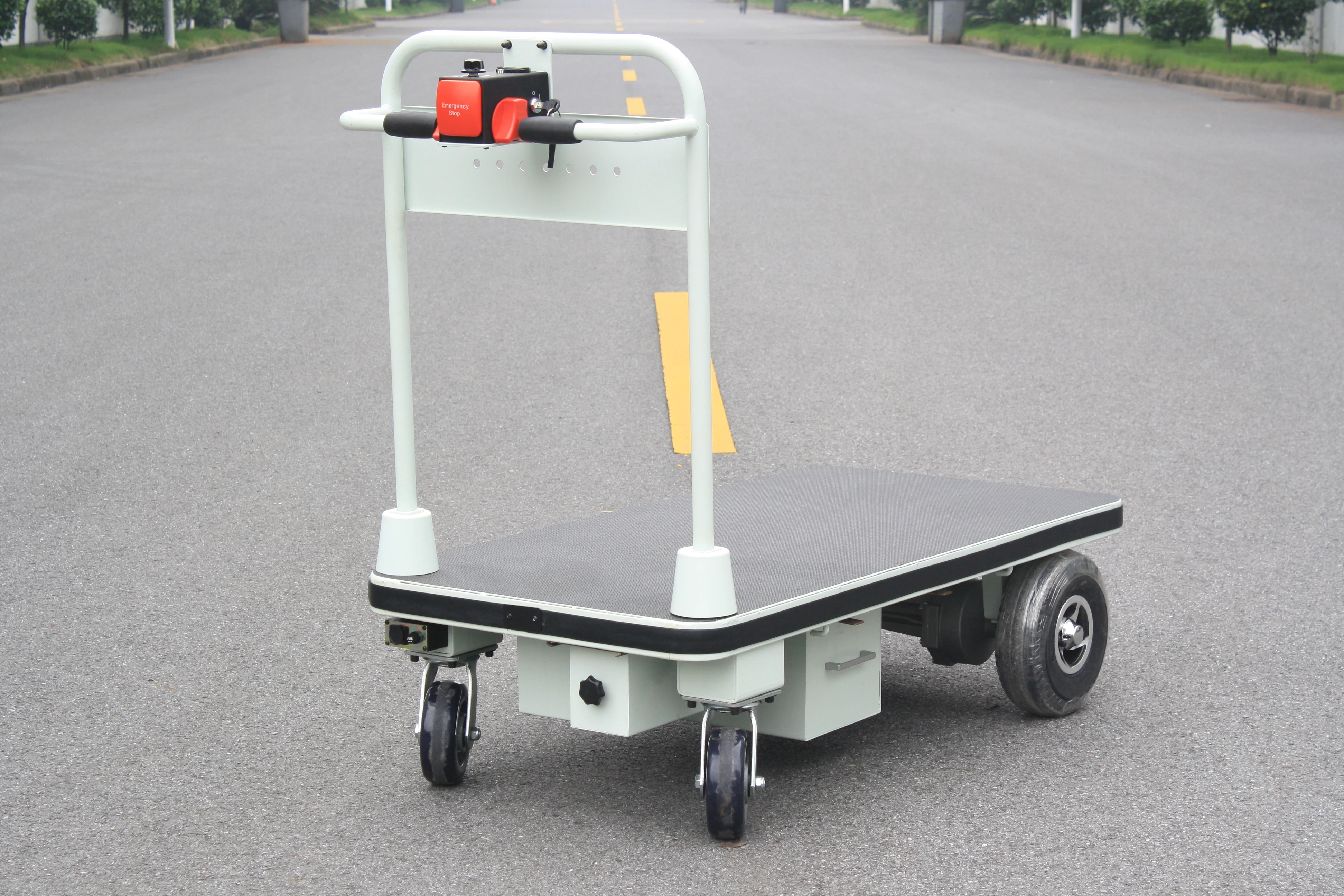 Material Handling Motorized Platform Carrier Electric Battery Hand Cart