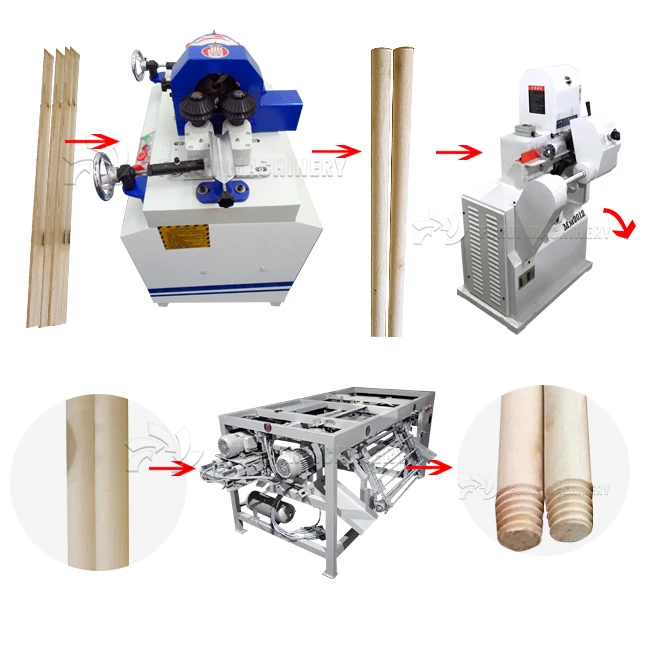 factory price wood stick rod sanding machine/wood handle machine/polishing threading machine for wood handle