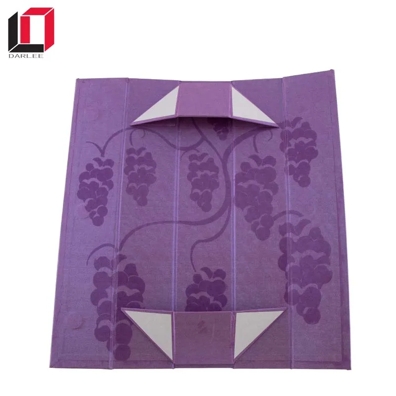 
Rectangle magnetic closure foldable paper packaging ice wine gift box 
