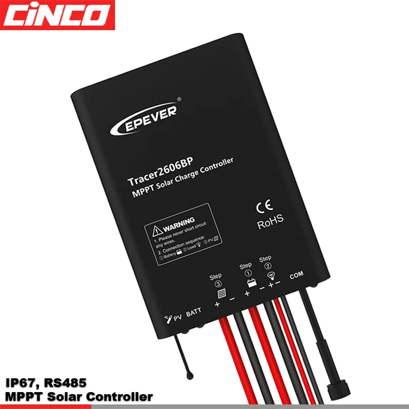 Epever Tracer2606BP 10 А 12 В lifepo4 аккумулятор MPPT Солнечное уличное освещение контроллер заряда водонепроницаемый