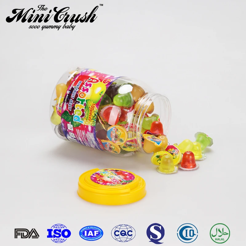 15g plastic clear mini jelly cup fresh real fruit shaped gummy jelly candy