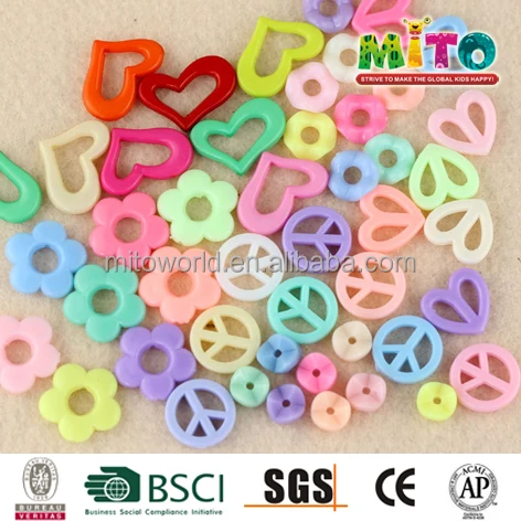 Wholesale cheap multi-colored acrylic flower beads for DIY