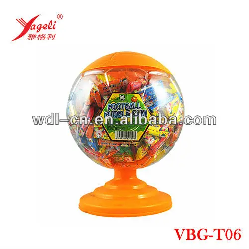 
Confectionery Candy Tattoo Square Bubble Gum In Football Shaped Jar 
