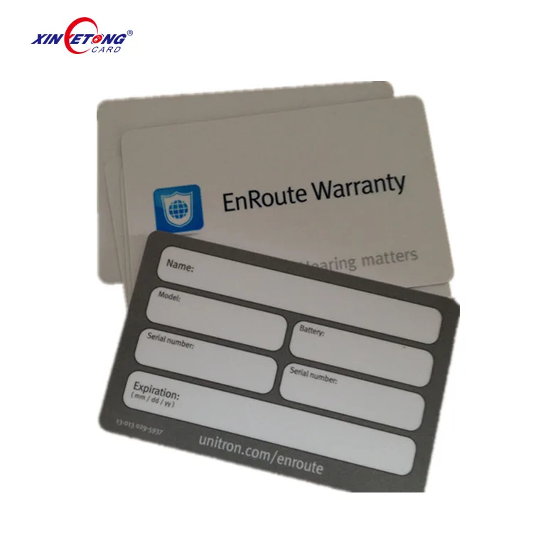 Offset Printing Plastic Warranty Card Customize Free Film Lamination Plastic Pvc Contactless Smart Chip Card Magnetic Card