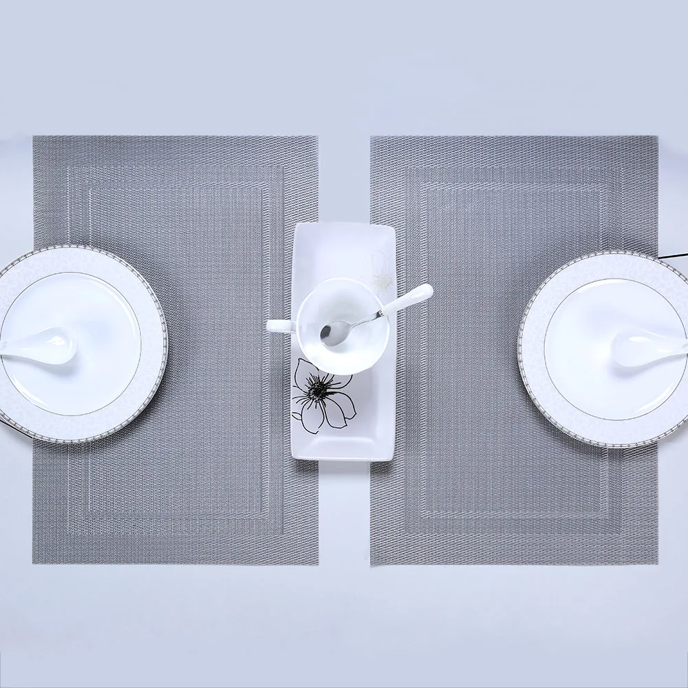 Outdoor Heat Resistant Dinner Woven Table Mat Placemat Dining Mats Kitchen Mats & Pads Plastic 70%PVC & 30%polyester CLASSIC 1mm
