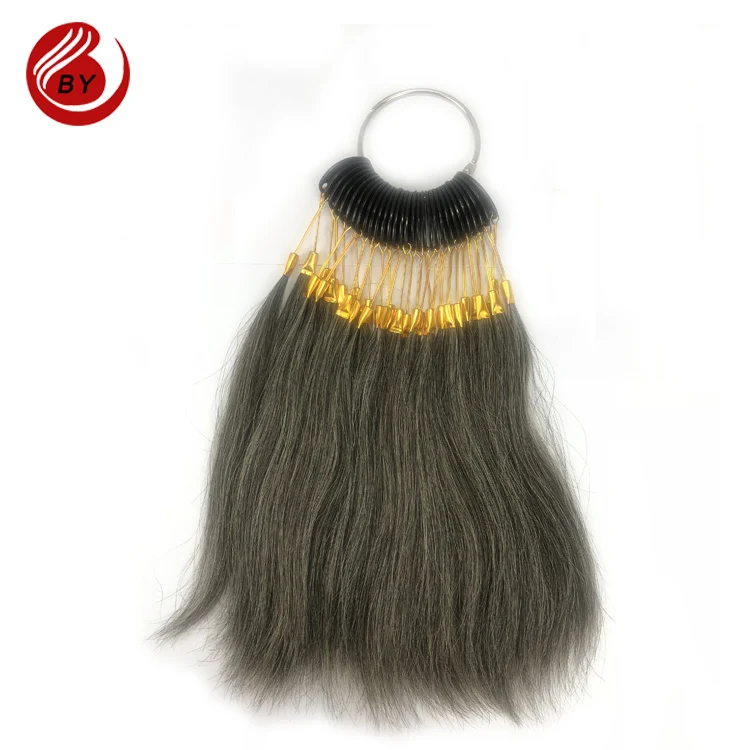 Best quality 50% grey white human hair color ring for color testing