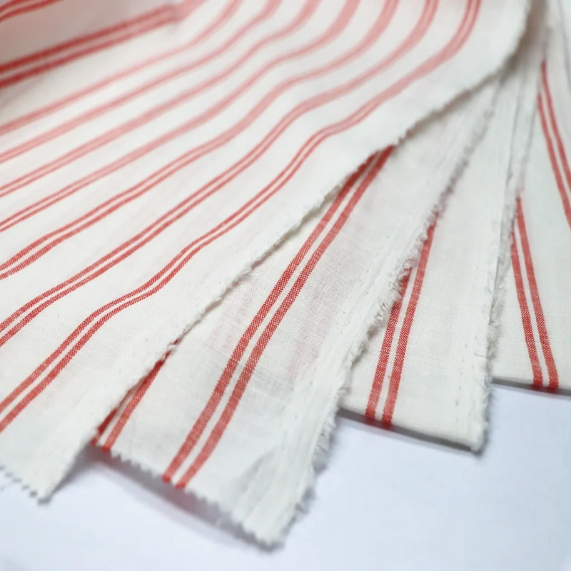 Natural fiber High Quality linen cotton fabric yarn dyed fabric striped fabric