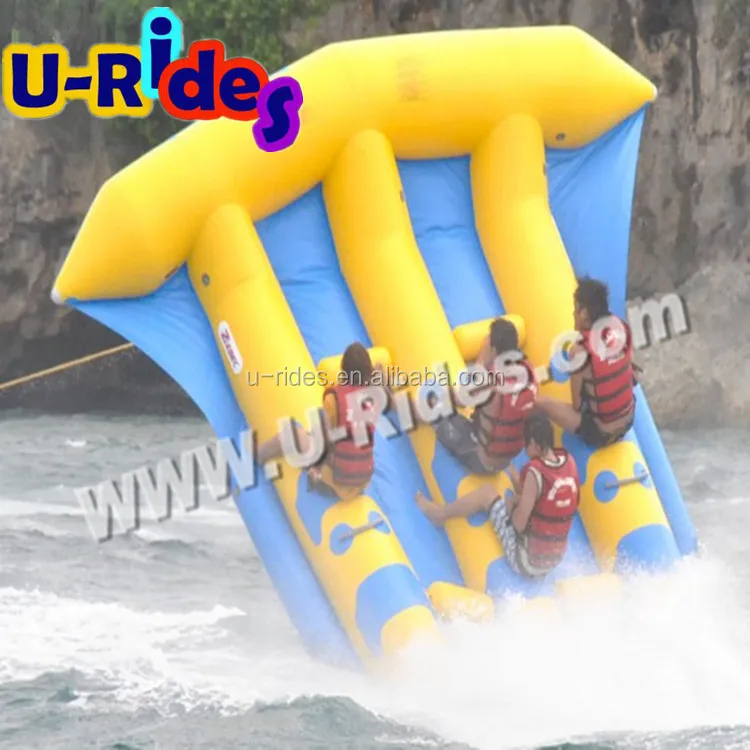PVC airtight sea water sport games inflatable towable flying water tube towable boat inflatable flyfish  for water games