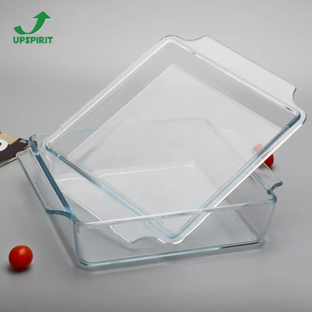 Square Temperature Oven Safe Baking Dish Glass Casserole With Glass Cover