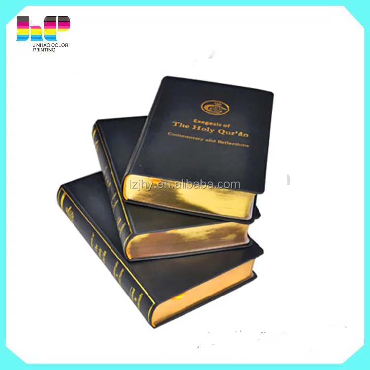 Delicate and Gorgeous Religious Books Holy Quran Custom Black Hardcover Bible Book Printing
