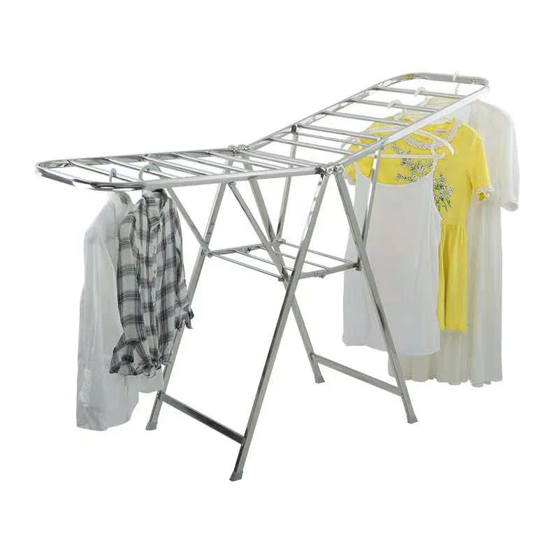 Foldable 2 layers Clothes air dryer mental material heavy duty  butterfly wings stand folding Clothes hanger drying rack