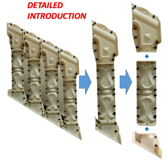 Factory direct sale ABS Concrete in situ stair railing mould banisters mold