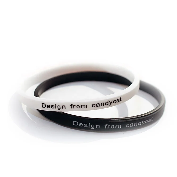 Euro-American silicone  thin rubber gym  couple bracelets wrist band