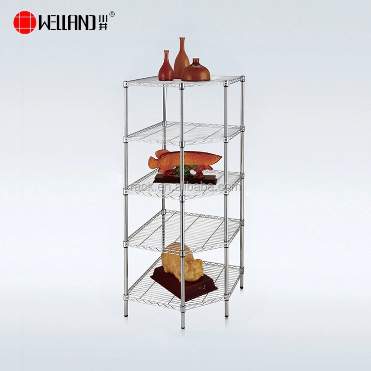 Adjustable 5 Tiers Metal Pentagon Different Corner Rack