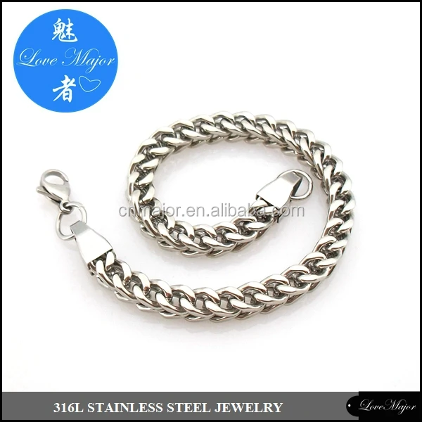 Italian men Stainless Steel Franco Cuban Box Chain Link Bracelets 6mm