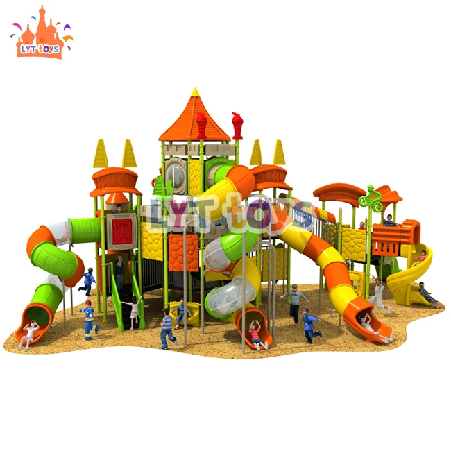 Kids playground plastic slides outdoor playground equipment