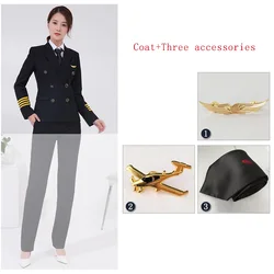 Wholesale High Quality Airline Aviation Black Women Pilot Uniforms