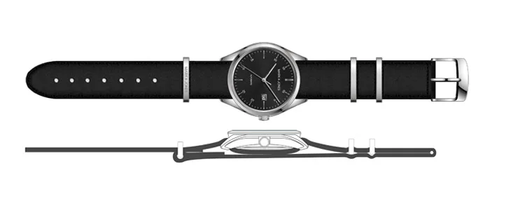 HS-3014 2023 New Design Quartz Auto Date Relojes Genuine Leather Fashion Watches for Boys