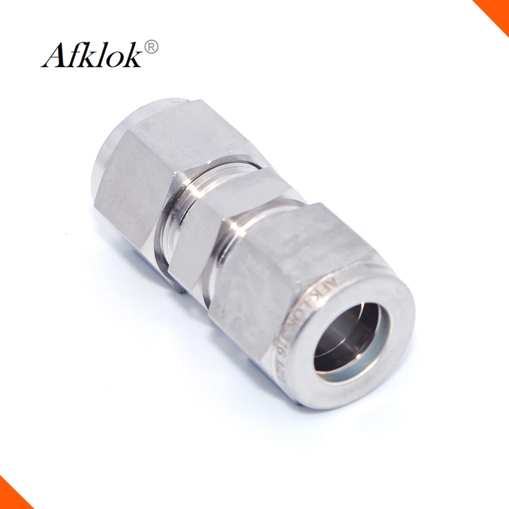 Stainless Steel 316 equal tube 3mm 4mm 6mm 8mm 10mm OD Double ferrule union compression fittings