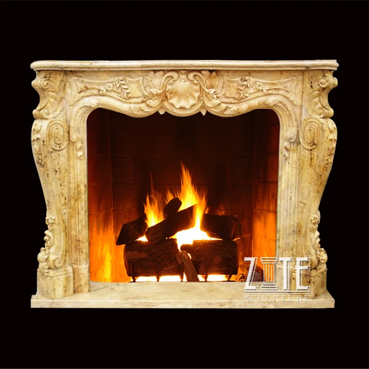 Home Decorative Popular rustic marble fireplace mantels