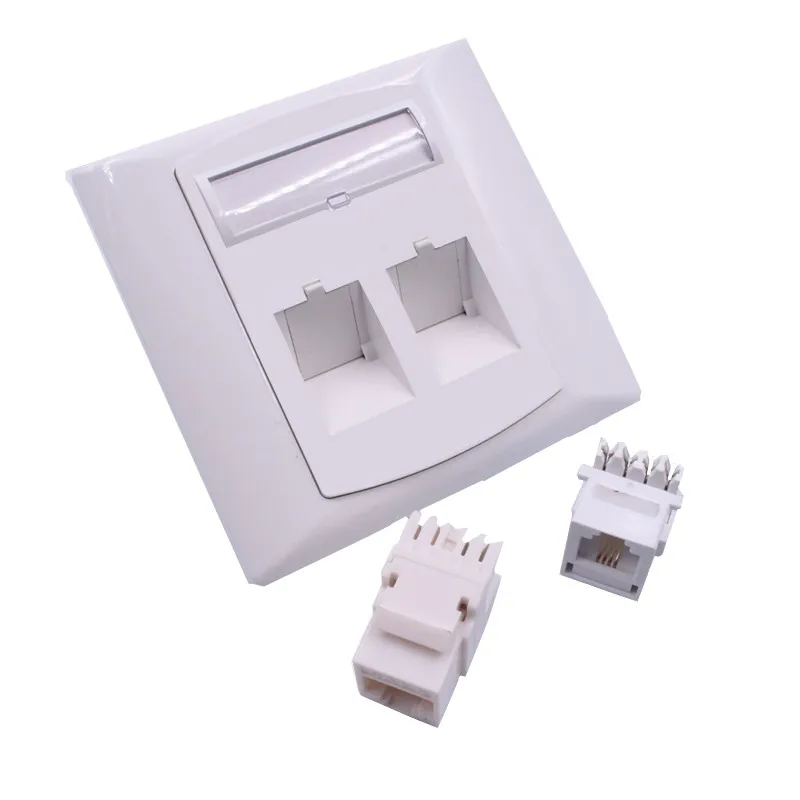 86 Type RJ45 Face Plate Wall socket cat5e cat6 2 Dual Port Face Plate
