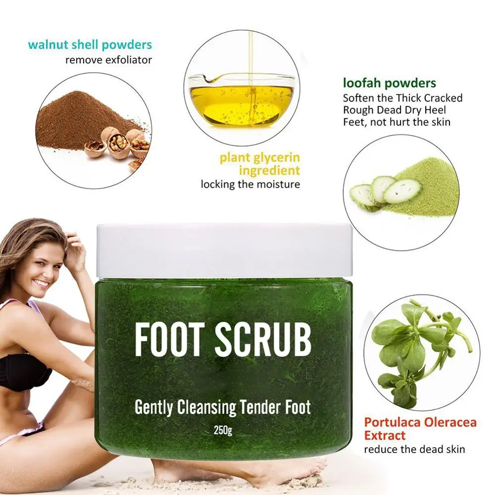 
Private Label Wholesale Foot Care Whitening and moisturizing Exfoliating Organic Foot Scrub 