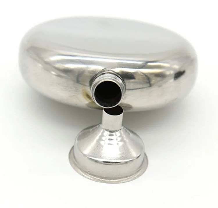 Плоская фляжка 5 унций из нержавеющей стали с воронкой, Круглый портативный контейнер для ликера, виски, винная бутылка