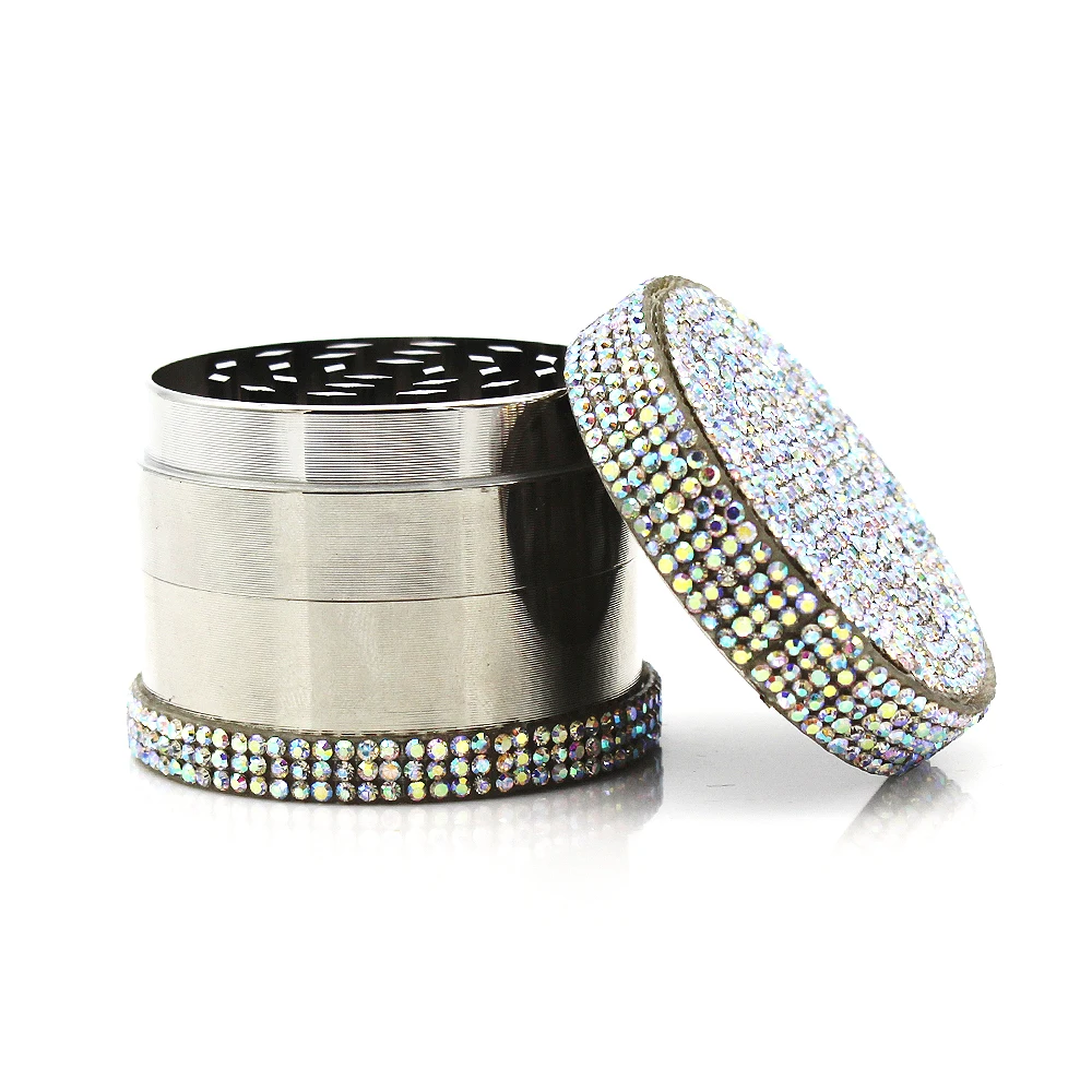 Lanchuang новый дизайн цинковый сплав 50 мм 4 части индивидуализированные курительные аксессуары травяная шлифовальная машина с бриллиантом