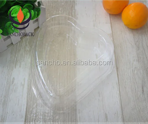 heart shaped pet plastic 1 lb clamshell fruit container