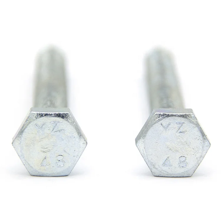 
m10*100 din 933 full thread white zinc plate hex head grade 4.8 bolt 