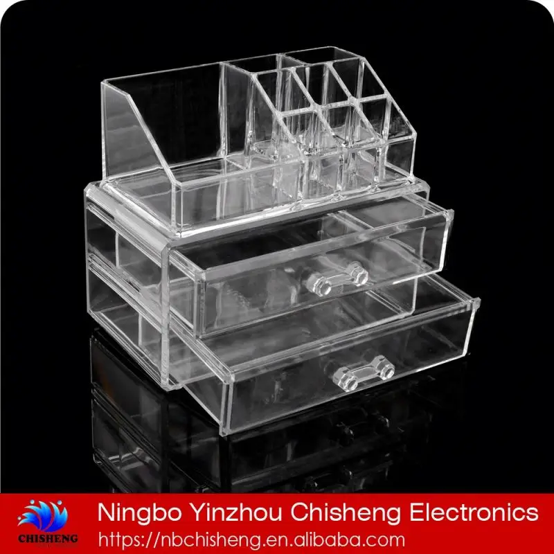 original manufacturer hot selling acrylic makeup cosmetic organizer with 2 drawers