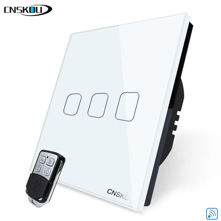 CNSKOU ЕС стандартный 3 банды 1 способ Дистанционное 220v переключатель дистанционного управления беспроводной