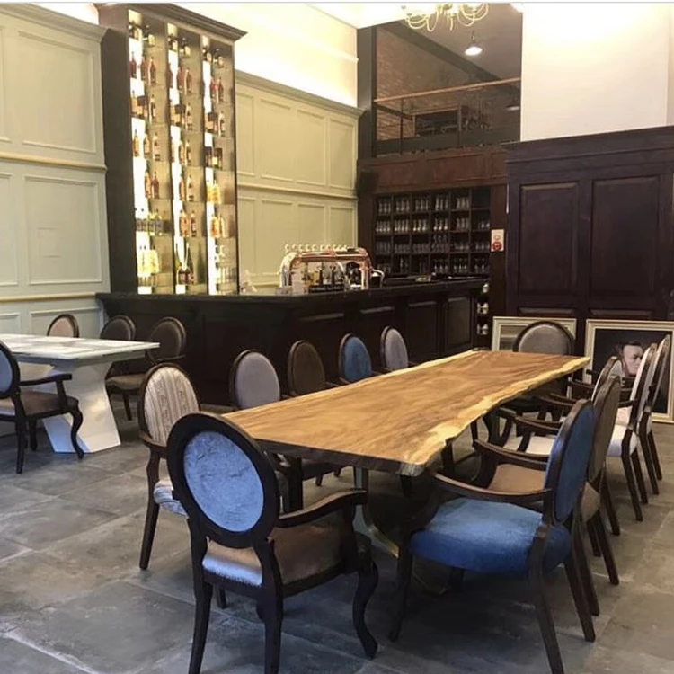 vintage style beautiful live edge walnut slab dinning room furniture solid wood dining table
