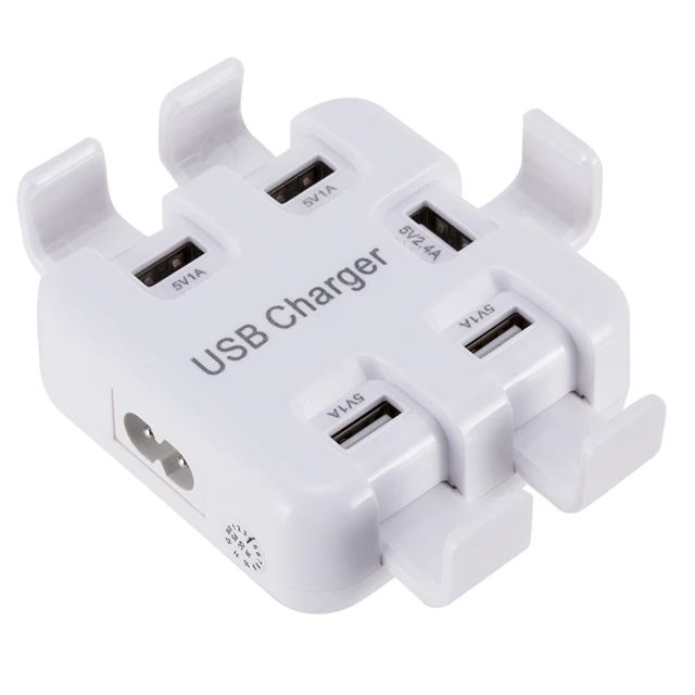 
Portable Mobile Phone USB Quick Charger Portable Desk Wall Charge Mini Desktop 5 Port Fast Charging Station 