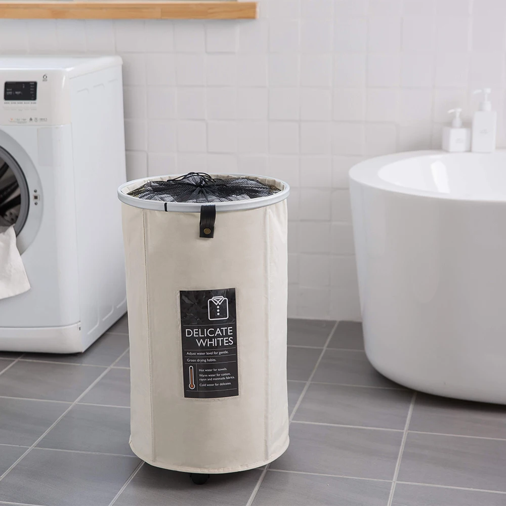 New Arrival Tall Cylinder Waterpoof Laundry Basket With Pop Up Mesh